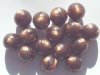 15, 14mm Satin Smoky Mauve with Black Swirl Vintage Acrylic Beads